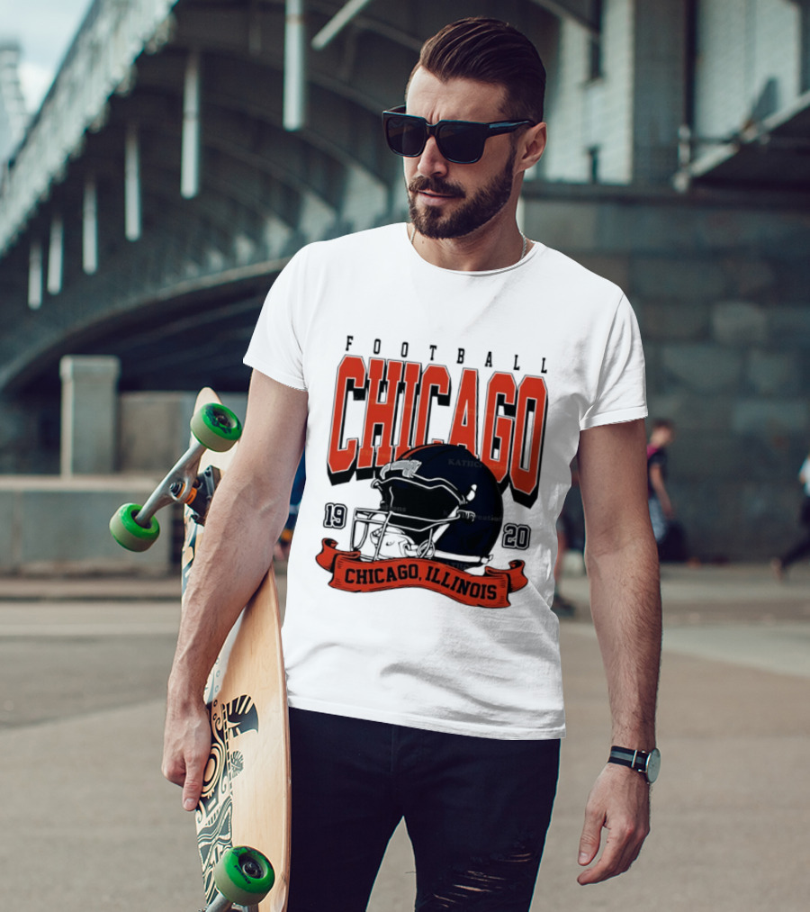 Chicago Football Helmet 1920 Illinois Sports Team T-Shirt