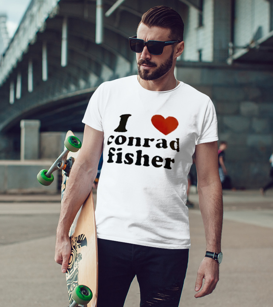 I Love Conrad Fisher Red Heart Trending Search T-Shirt