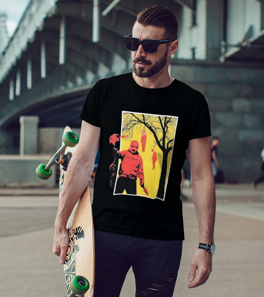 Glassjaw Save Plant A Tree Red Masked Figure With Hanging Figures And Tree T-Shirt
