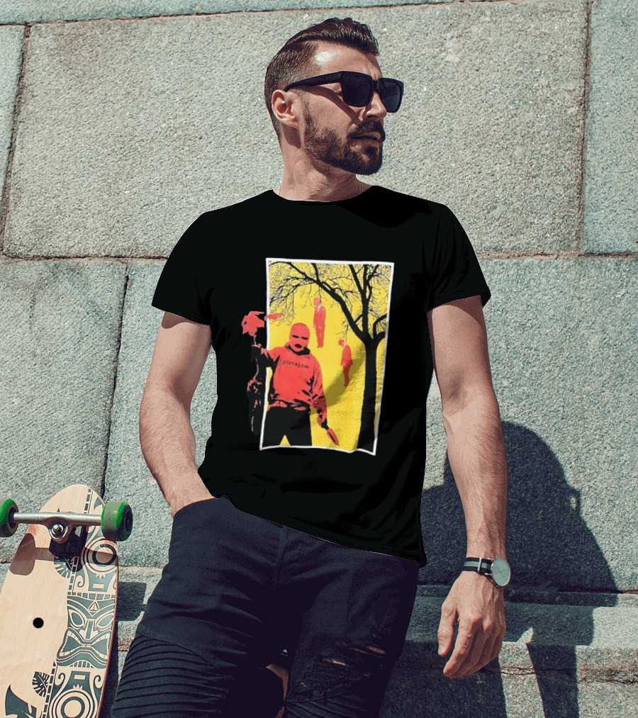 Glassjaw Save Plant A Tree Red Masked Figure With Hanging Figures And Tree T-Shirt