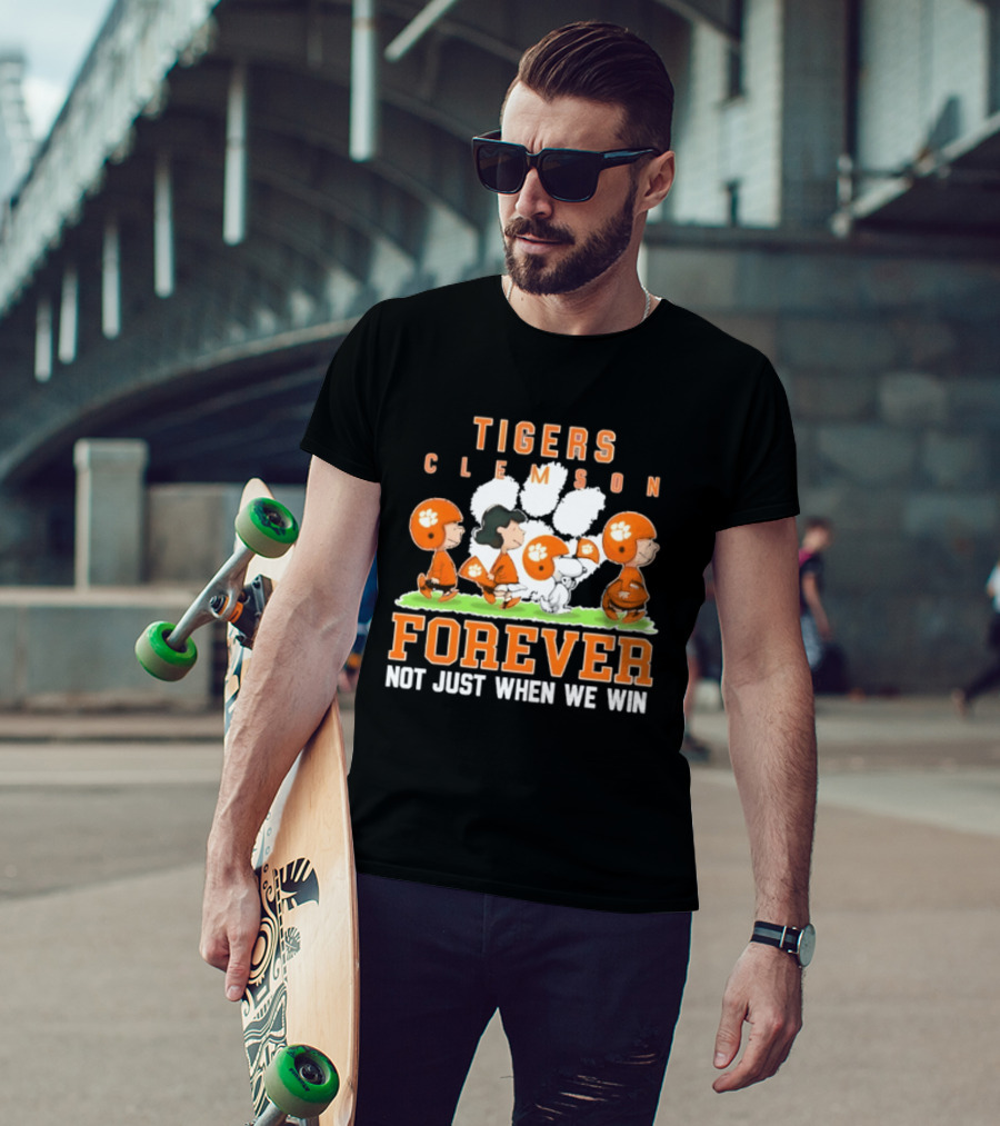 Clemson Tigers Peanuts Characters Forever Not Just When We Win T-Shirt