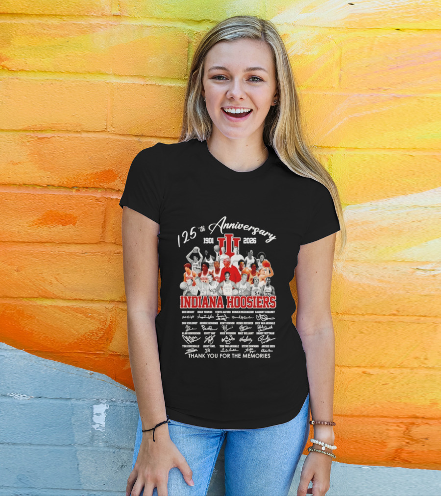 Indiana Hoosiers 125th Anniversary Thank You For The Memories 1898 2023 Signatures T-Shirt