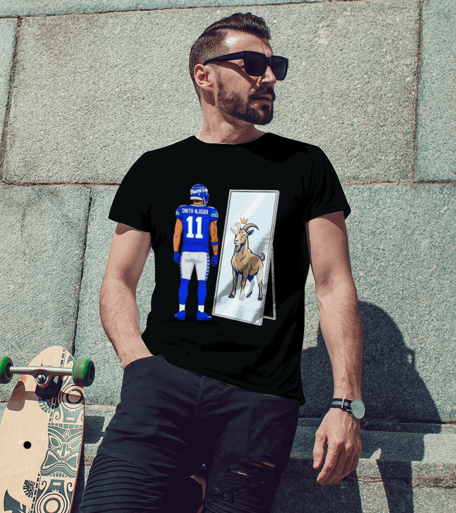 Jaxon Smith Njigba Seattle Seahawks Mirror Goat Football T-Shirt