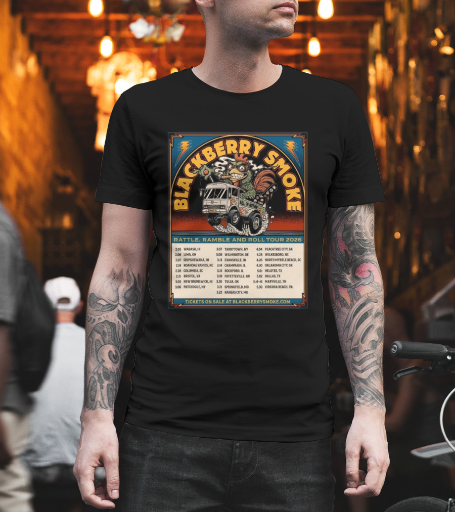 Blackberry Smoke Rattle Ramble And Roll Tour 2026 All or Nothin Truck Dates T-Shirt