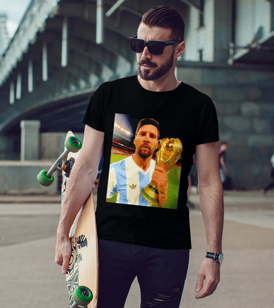 Argentina World Cup Messi Trophy Victory T-Shirt