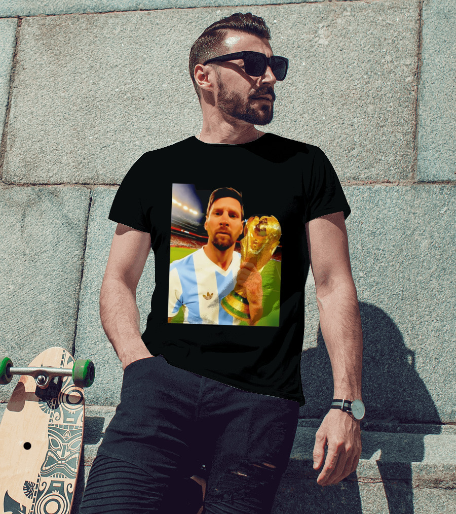 Argentina World Cup Messi Trophy Victory T-Shirt