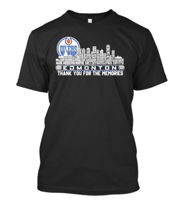 Edmonton Oilers Players City Skyline Thank You For The Memories T-Shirt