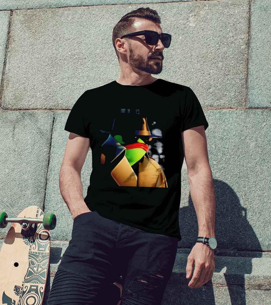Pepe The Frog Detective Trench Coat Cigarette Doodles T-Shirt