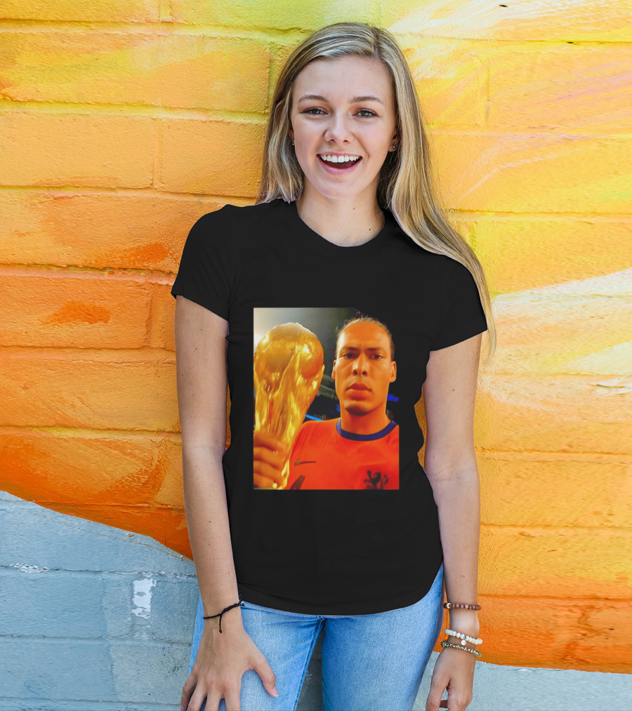Virgil Van Liverpool Netherlands Trophy Celebration T-Shirt