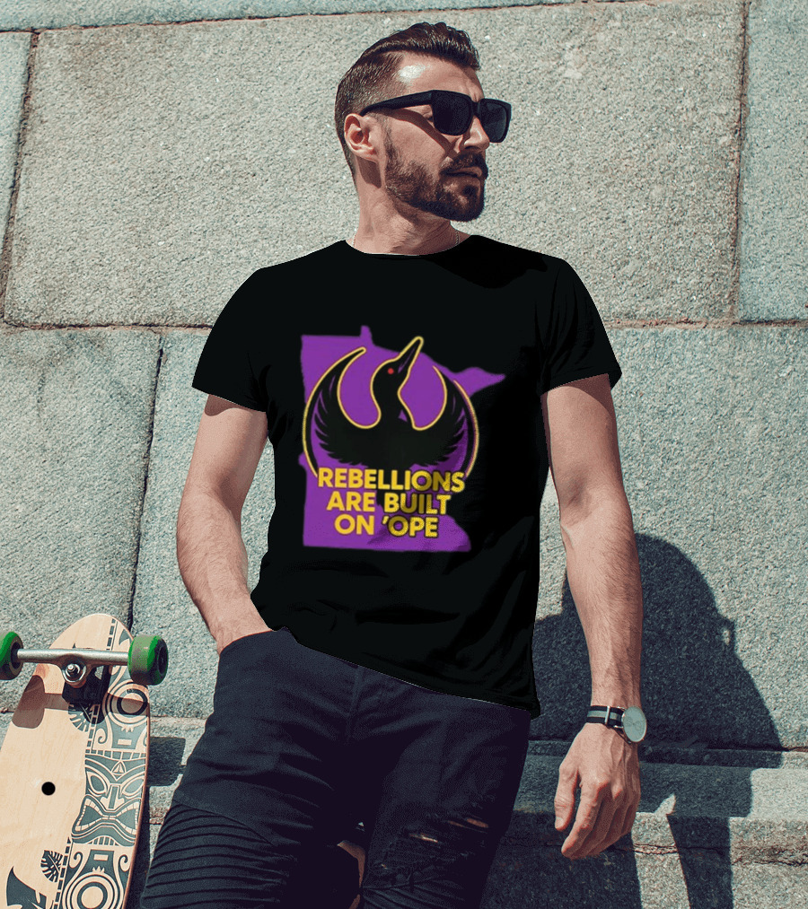 Rebellions Are Built On 'Ope Minnesota Purple Map Black Bird T-Shirt