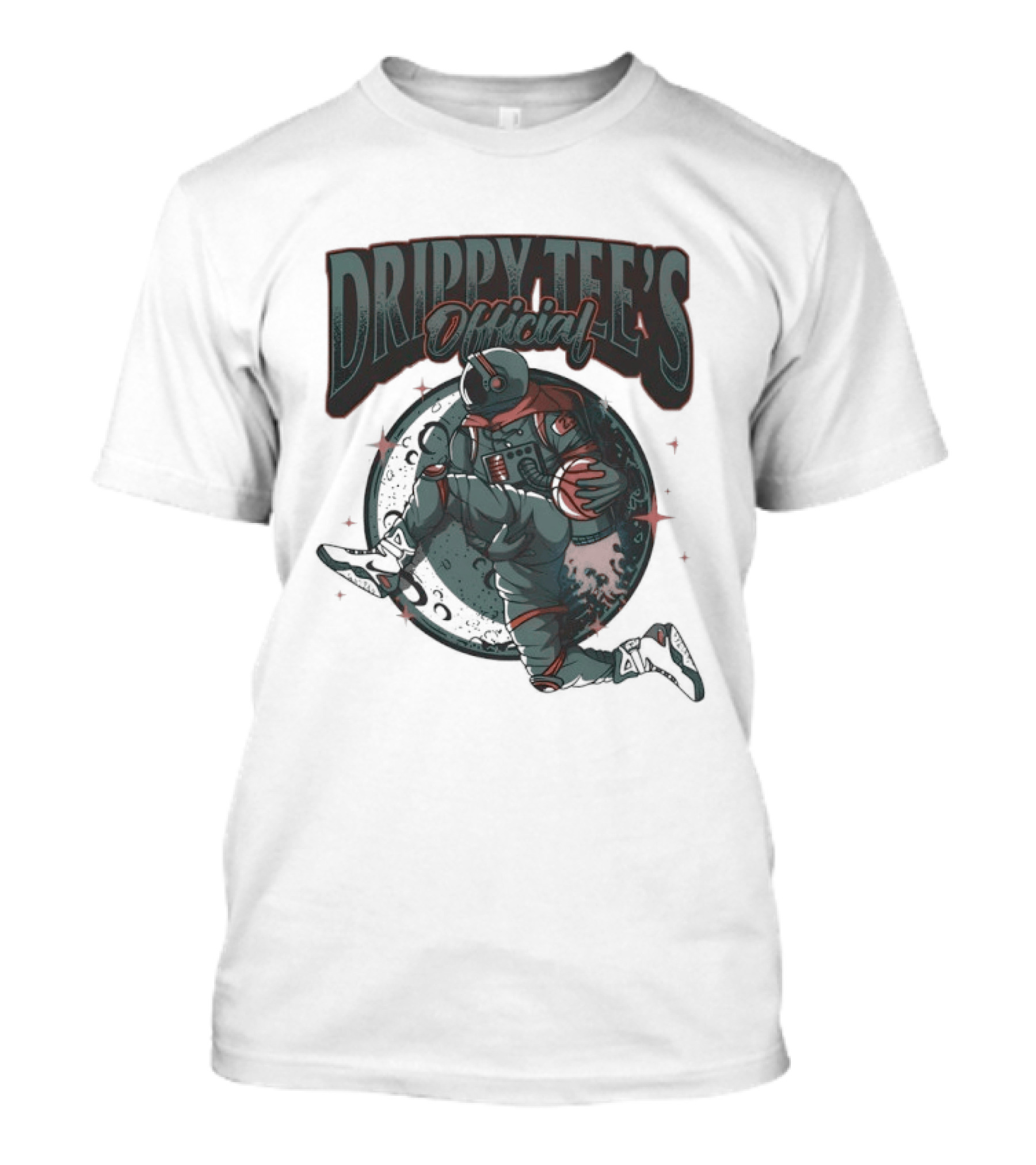 Drippy Tee's Official Astronaut Playing Basketball Sky Is The Limit Keep Your Head Up T-Shirt