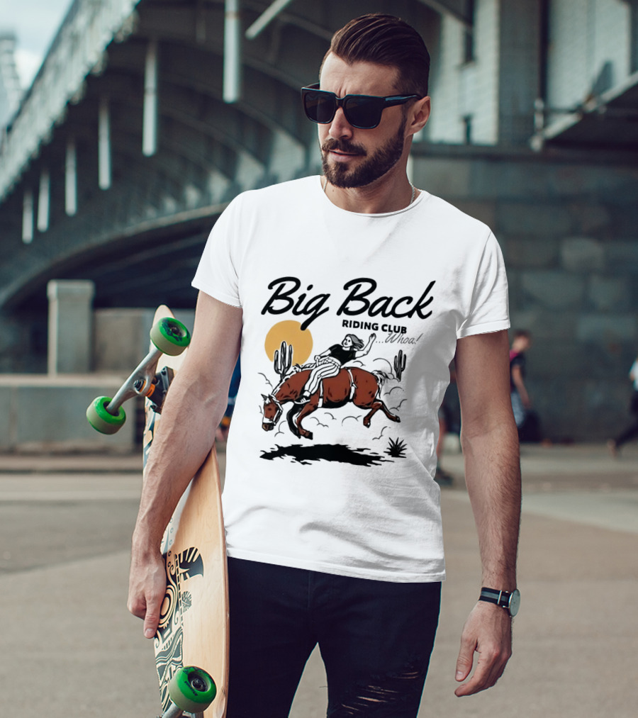 Big Back Riding Club Whoa Western Desert Scene T-Shirt