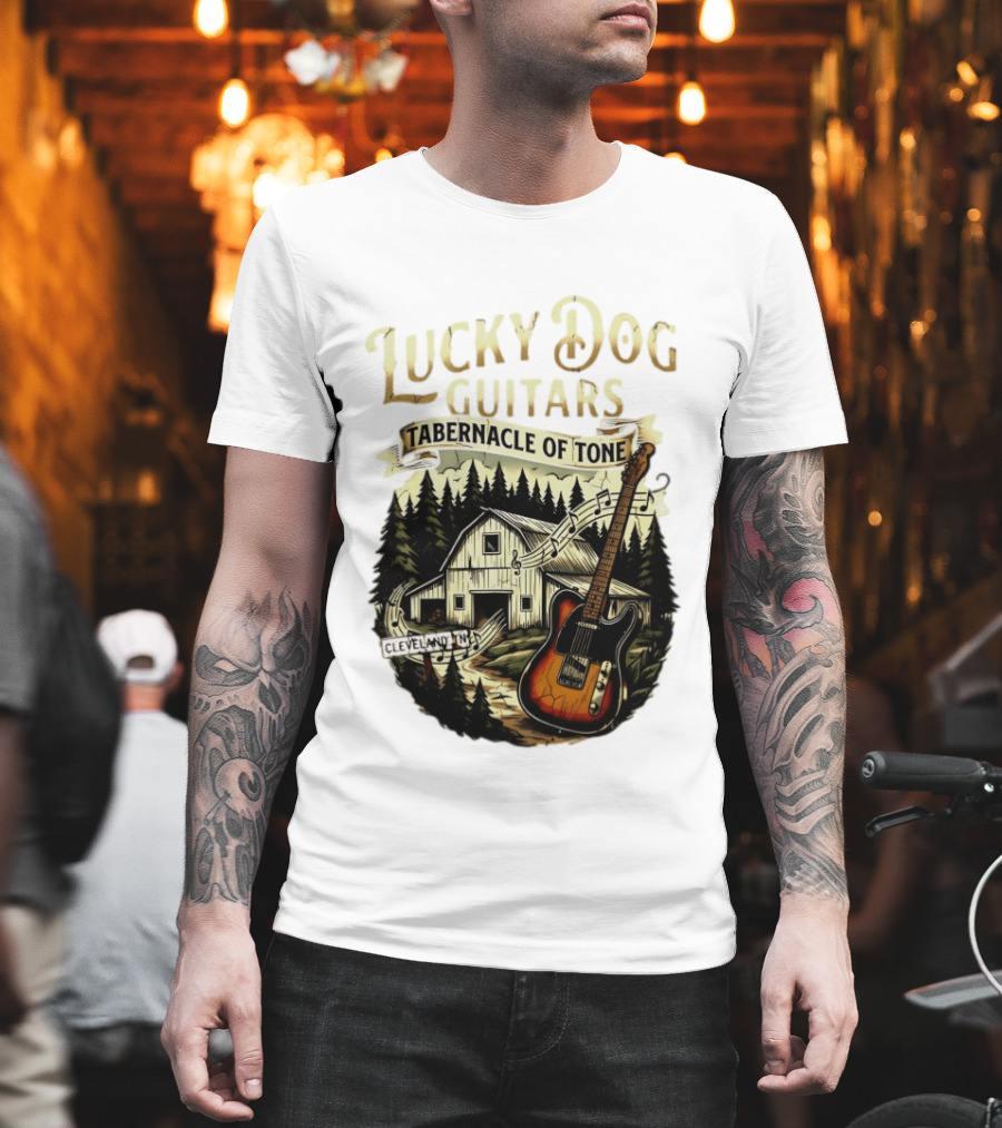 Lucky Dog Guitars Tabernacle of Tone Cleveland TN Musical Barn Scene T-Shirt