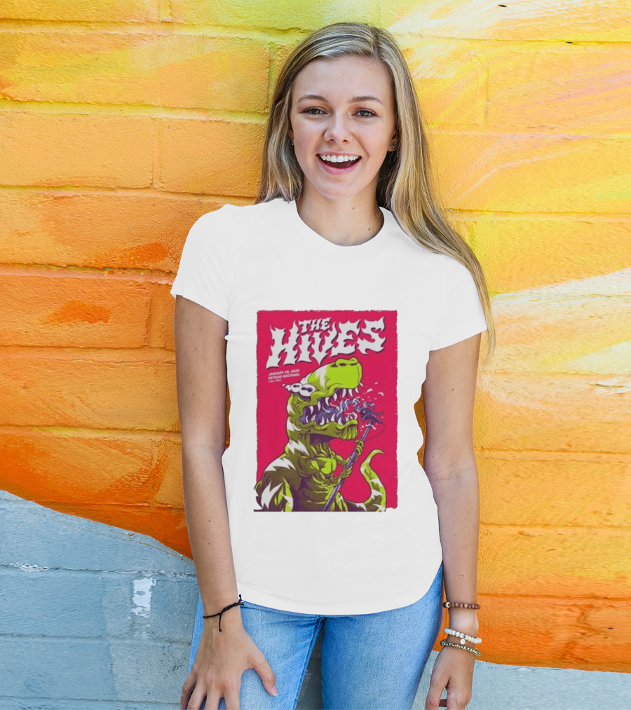 The Hives Live In Lima Peru January 25 2026 Estadio Nacional Dinosaur T-Shirt