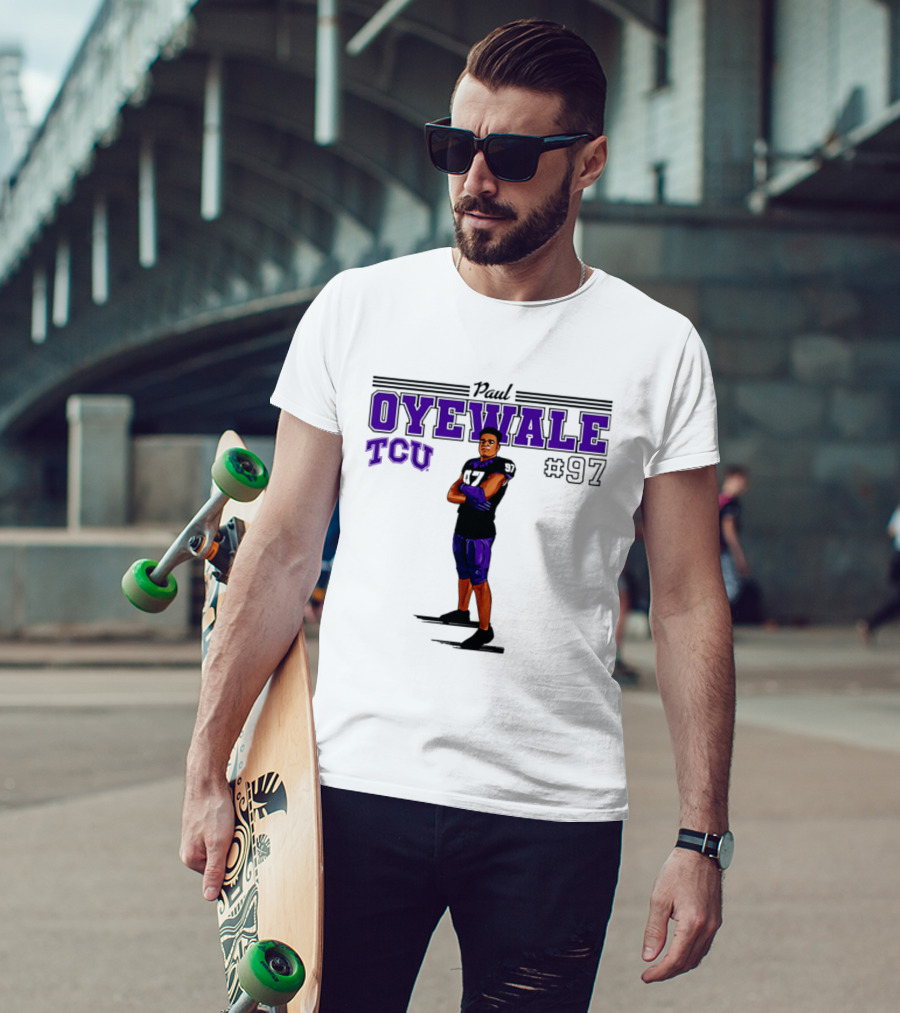 Paul Oyewale TCU Football NCAA #97 Caricature T-Shirt