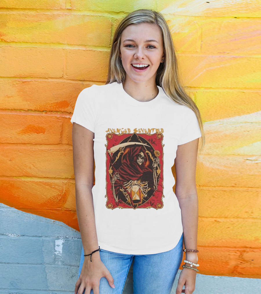 Avenged Sevenfold Skeleton Hourglass Scythe T-Shirt
