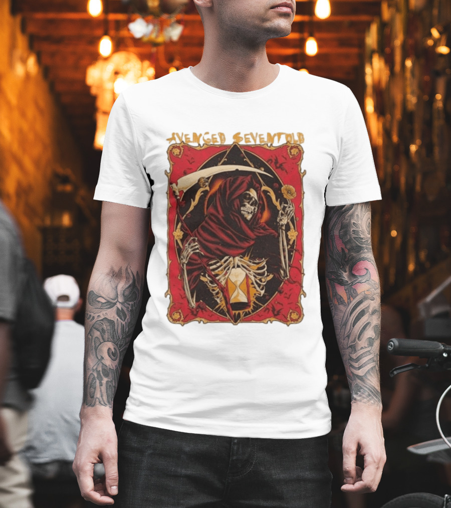 Avenged Sevenfold Skeleton Hourglass Scythe T-Shirt