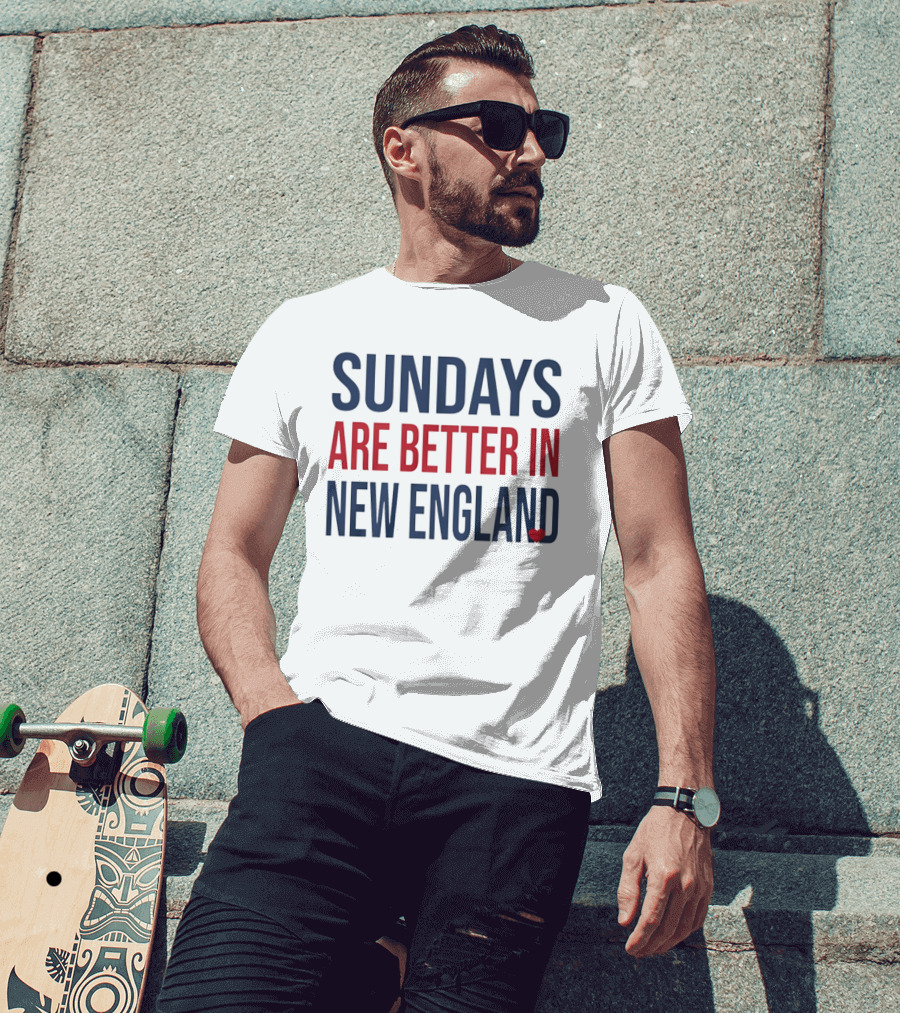 Sundays Are Better In New England Heart T-Shirt