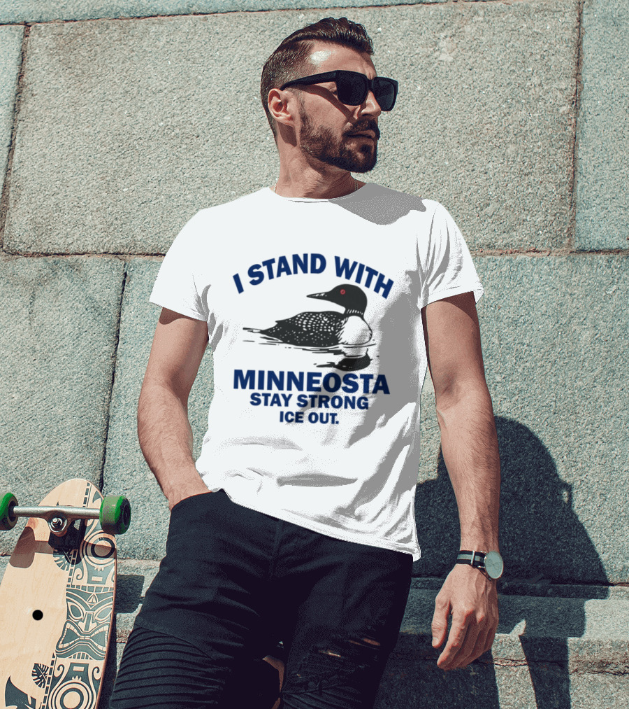 Minnesota Stay Strong I Stand With Ice Out Common Loon T-Shirt