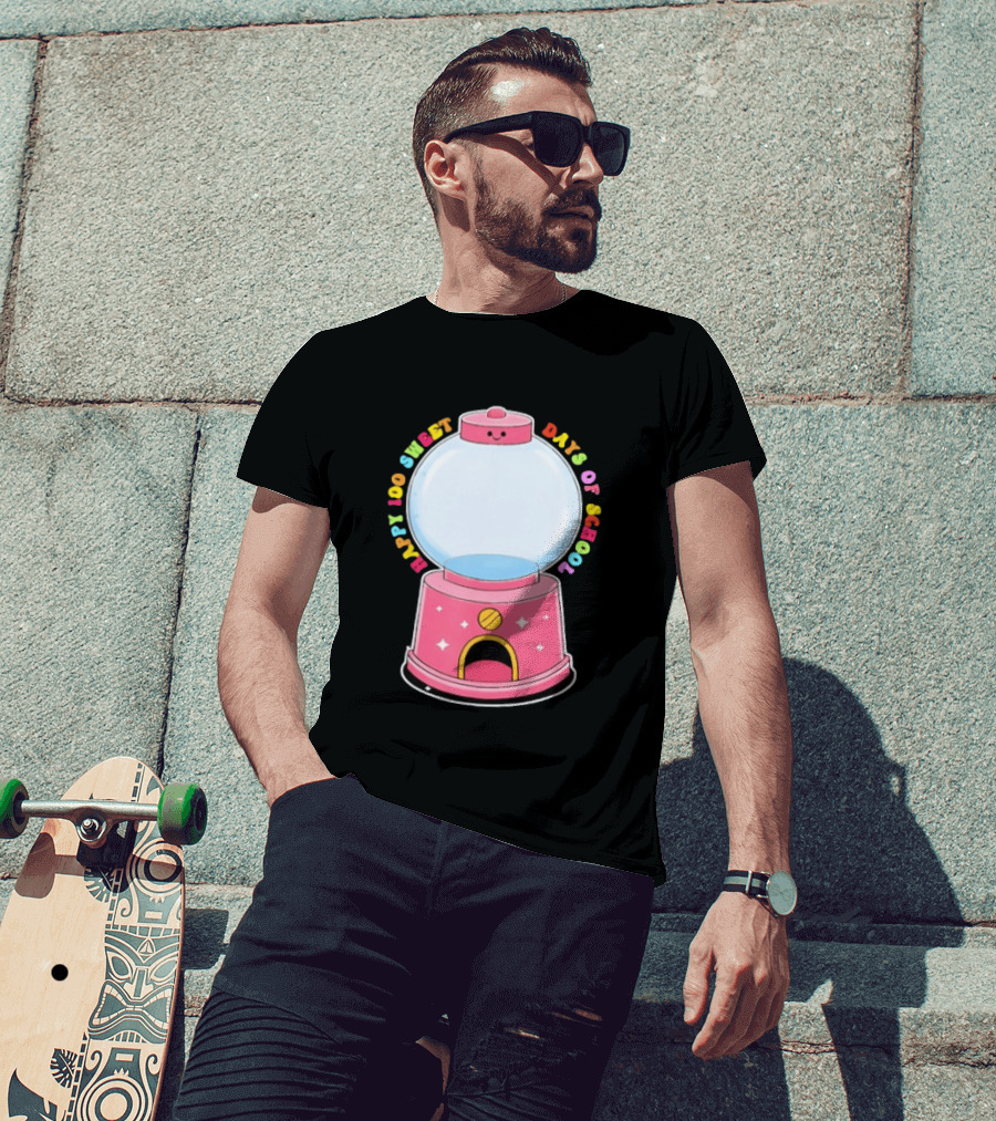 Happy 100 Sweet Days Of School Gumball Machine T-Shirt