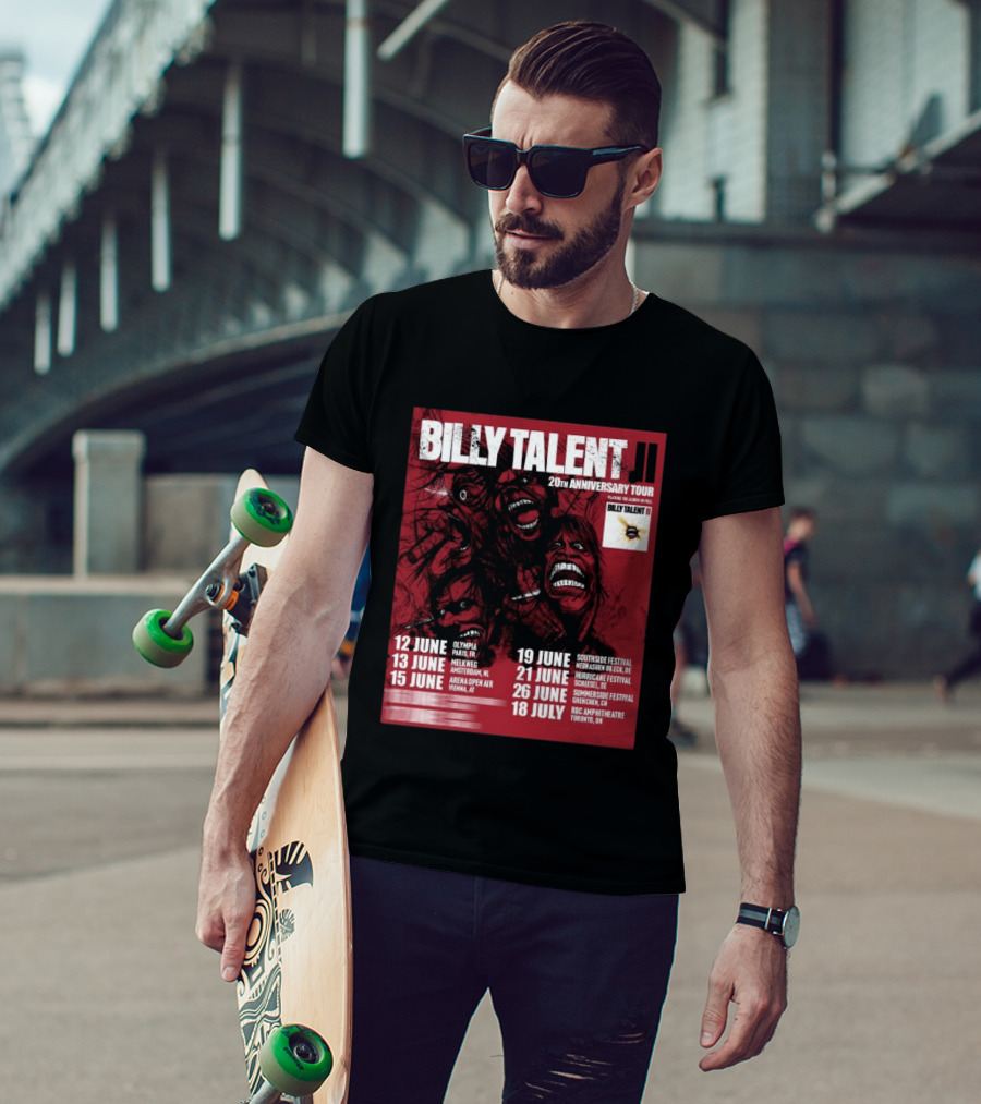 Billy Talent 20th Anniversary Tour Dates Europe Canada 2023 T-Shirt