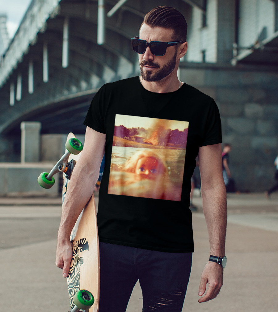 Doll Face Meme Swimming Surreal Humor T-Shirt