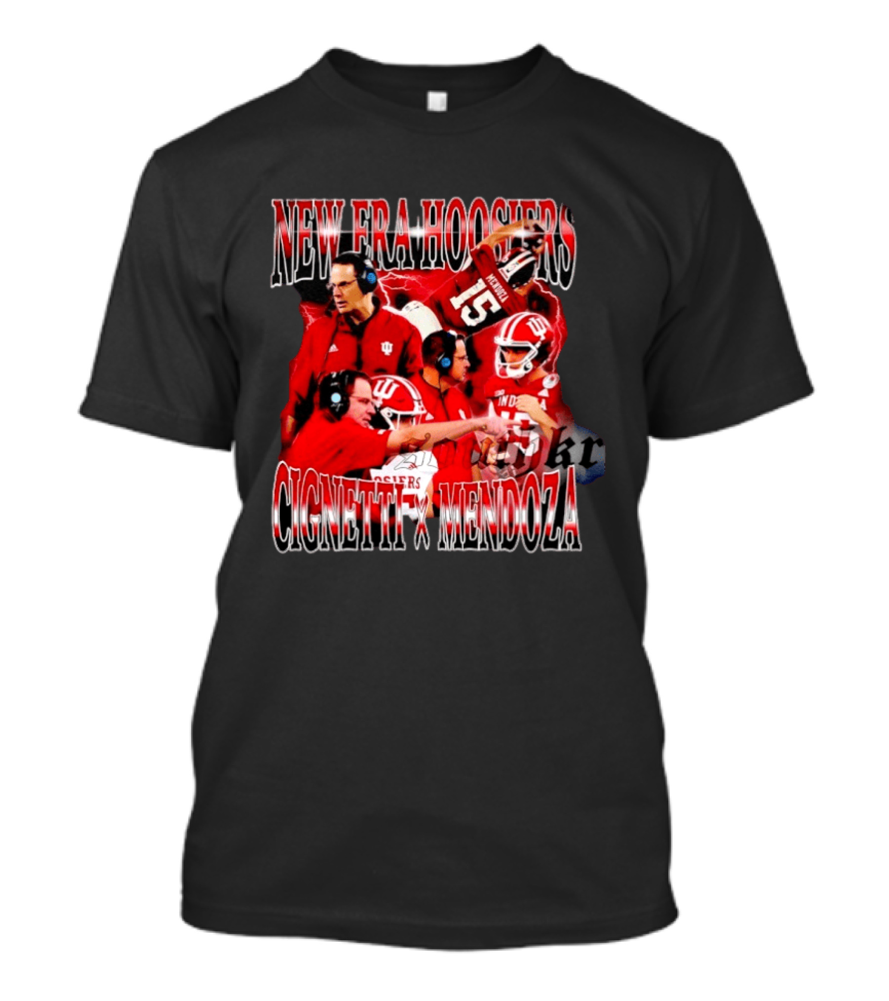 New Era Hoosiers Cignetti Mendoza Football Coaches Collaboration T-Shirt