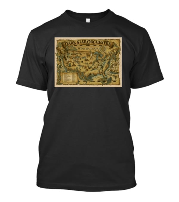 Dark Star Orchestra Winter Tour 2026 Vintage Map With Tour Dates T-Shirt