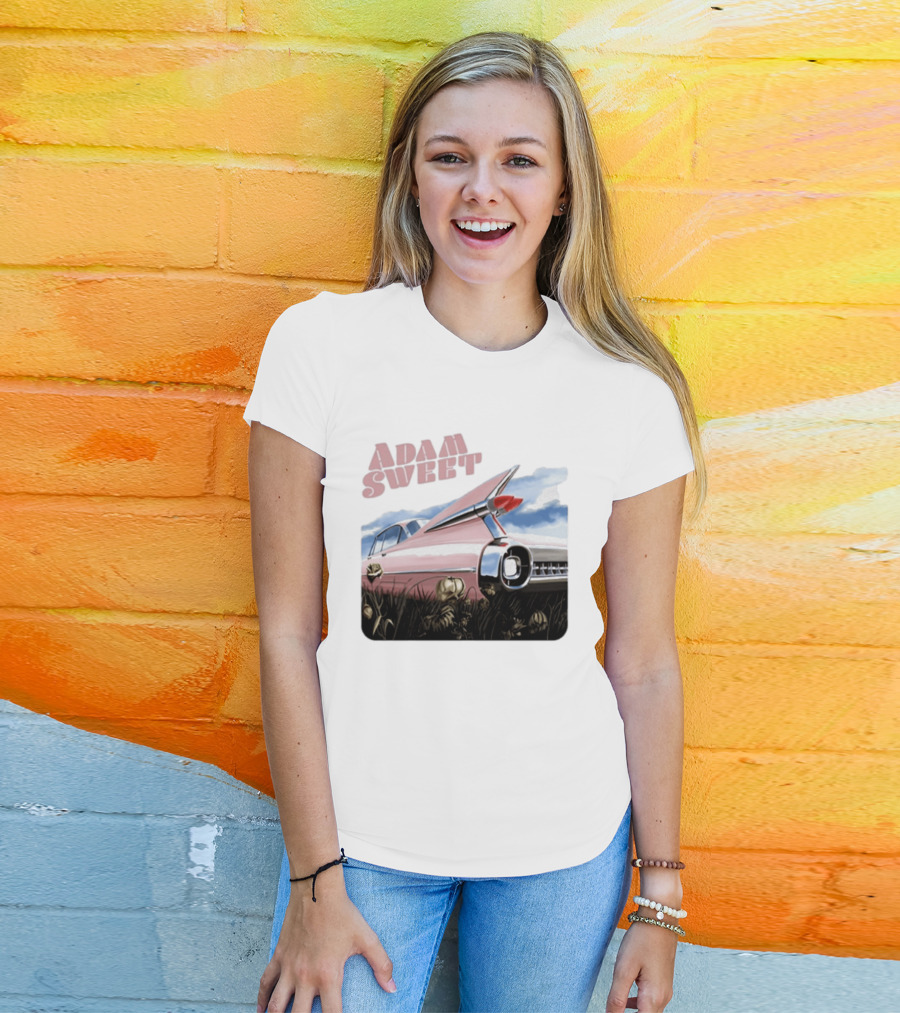 Adam Sweet Pink Cadillac Flowers Nostalgia T-Shirt