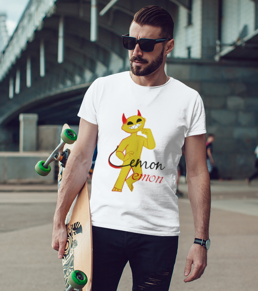 Demon Heavy Blend Lemon Demon Red Horns Yellow T-Shirt