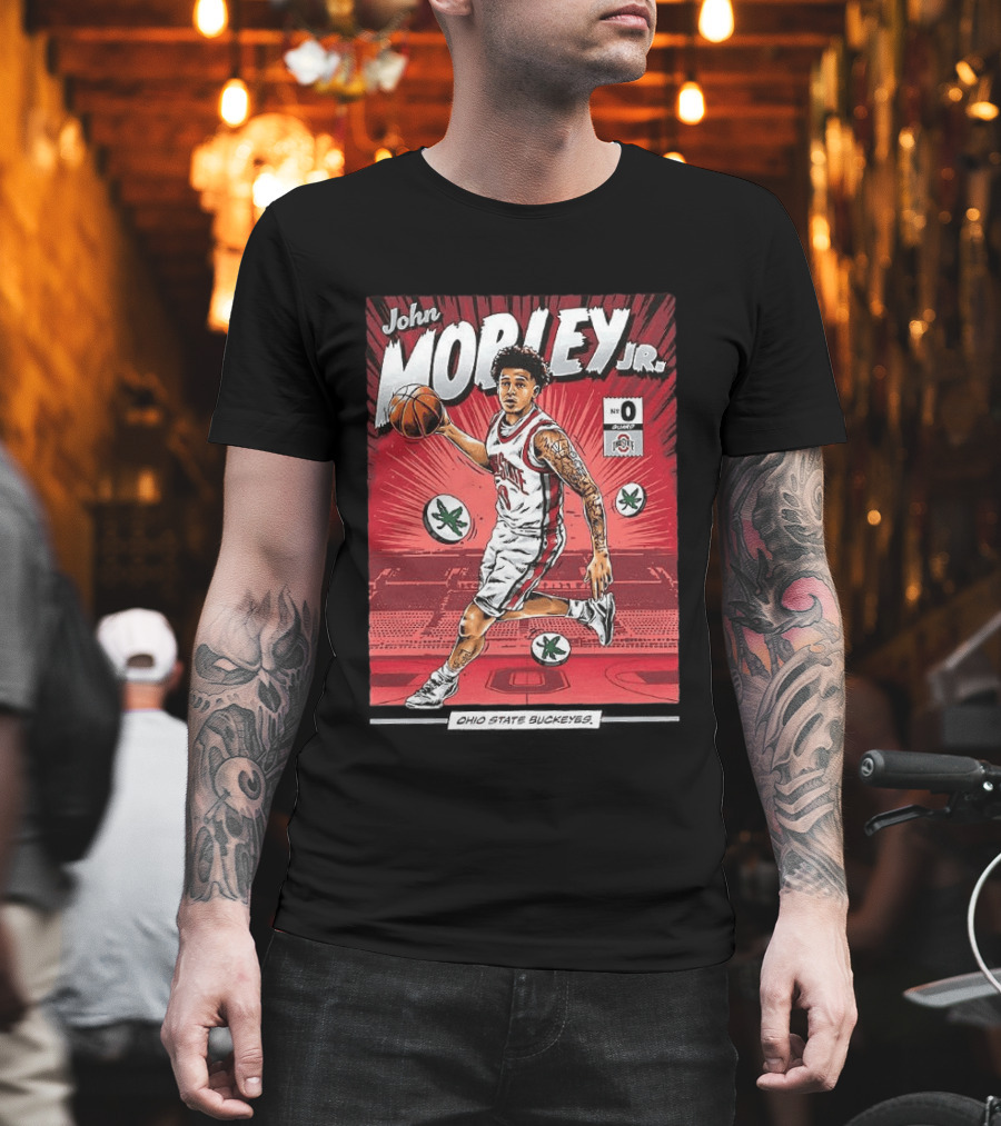 John Mobley Jr Ohio State Buckeyes NCAA Basketball Number 0 Comic T-Shirt