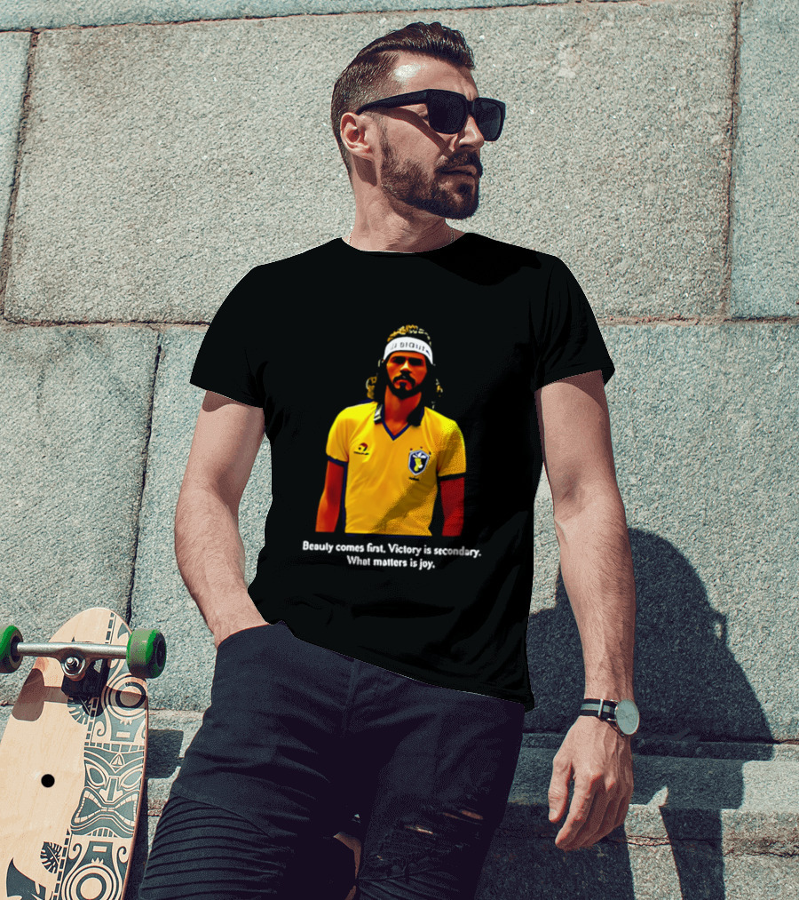 Beauty Comes First Victory Secondary Joy Matters Tennis Player Yellow T-Shirt