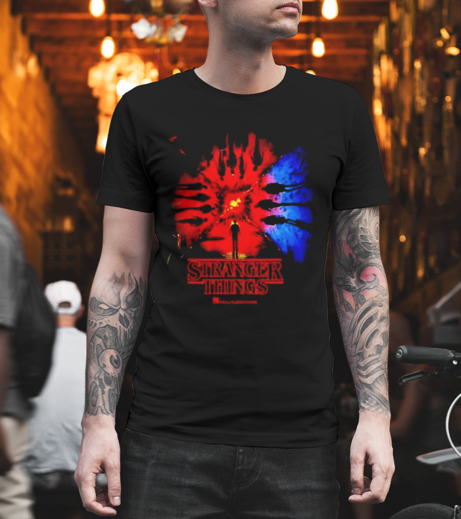 Stranger Things Music From The Netflix Red Blue Monster Burst T-Shirt