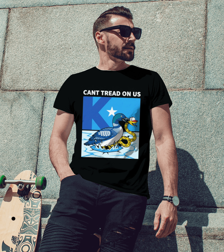 Can't Tread On Us Minnesota Loon Snake Ice Hockey Hat Star T-Shirt