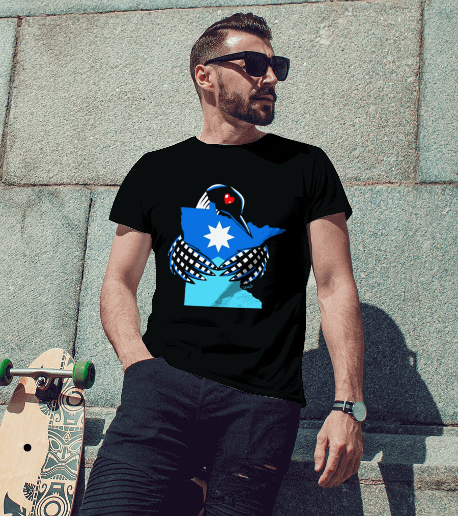 Loon I Love Minnesota Star Symbol Blue T-Shirt