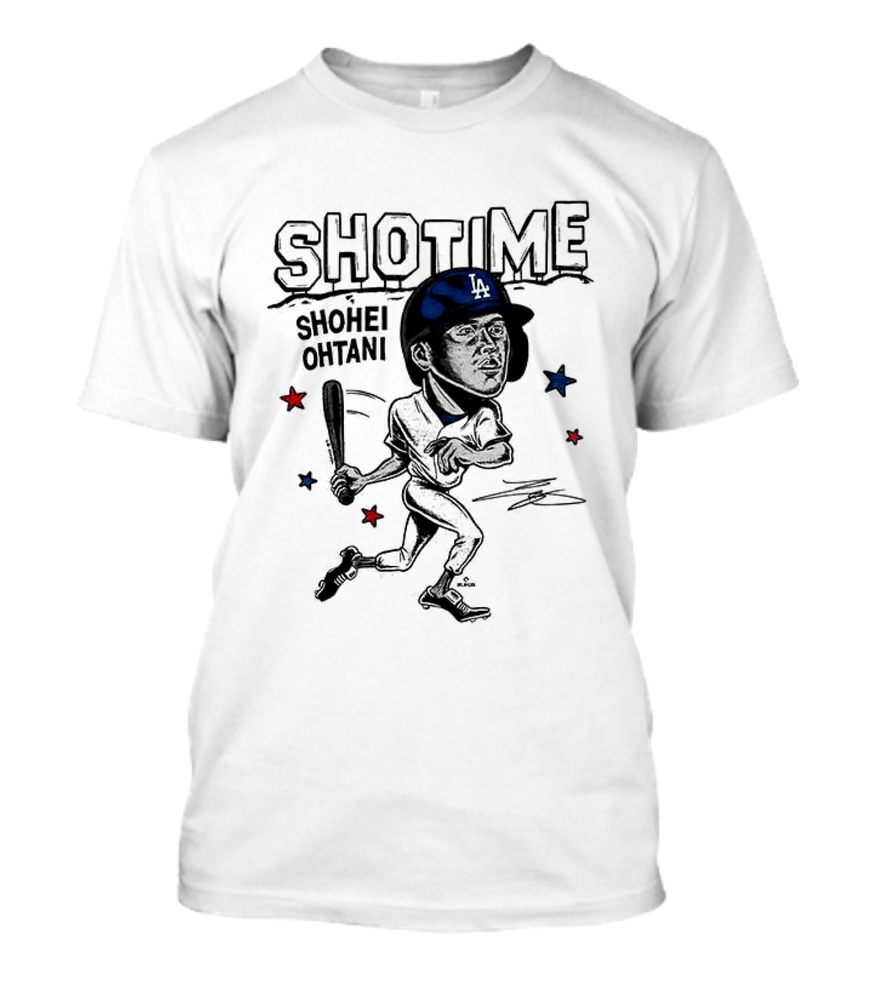 Shohei Ohtani Showtime LA Dodgers Caricature Baseball Star T-Shirt