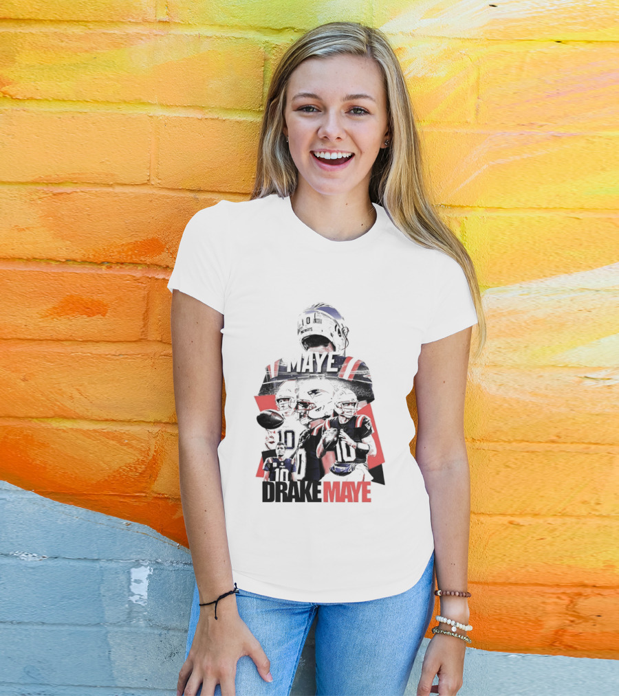 Drake Maye New England Patriots Number 10 Patriots Football Player T-Shirt