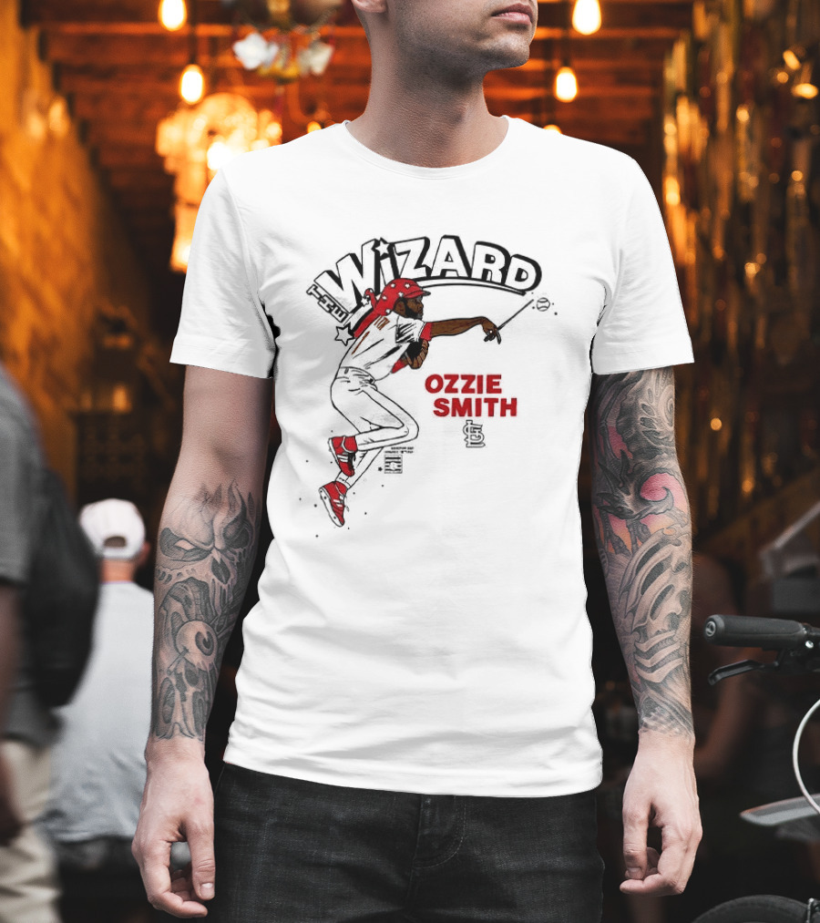 Ozzie Smith Wizard Cardinals Baseball Caricature T-Shirt