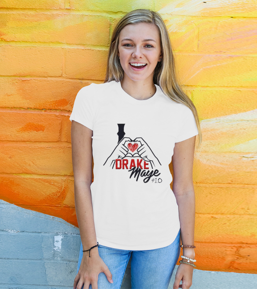 I Love Drake Maye Heart Hand #10 T-Shirt