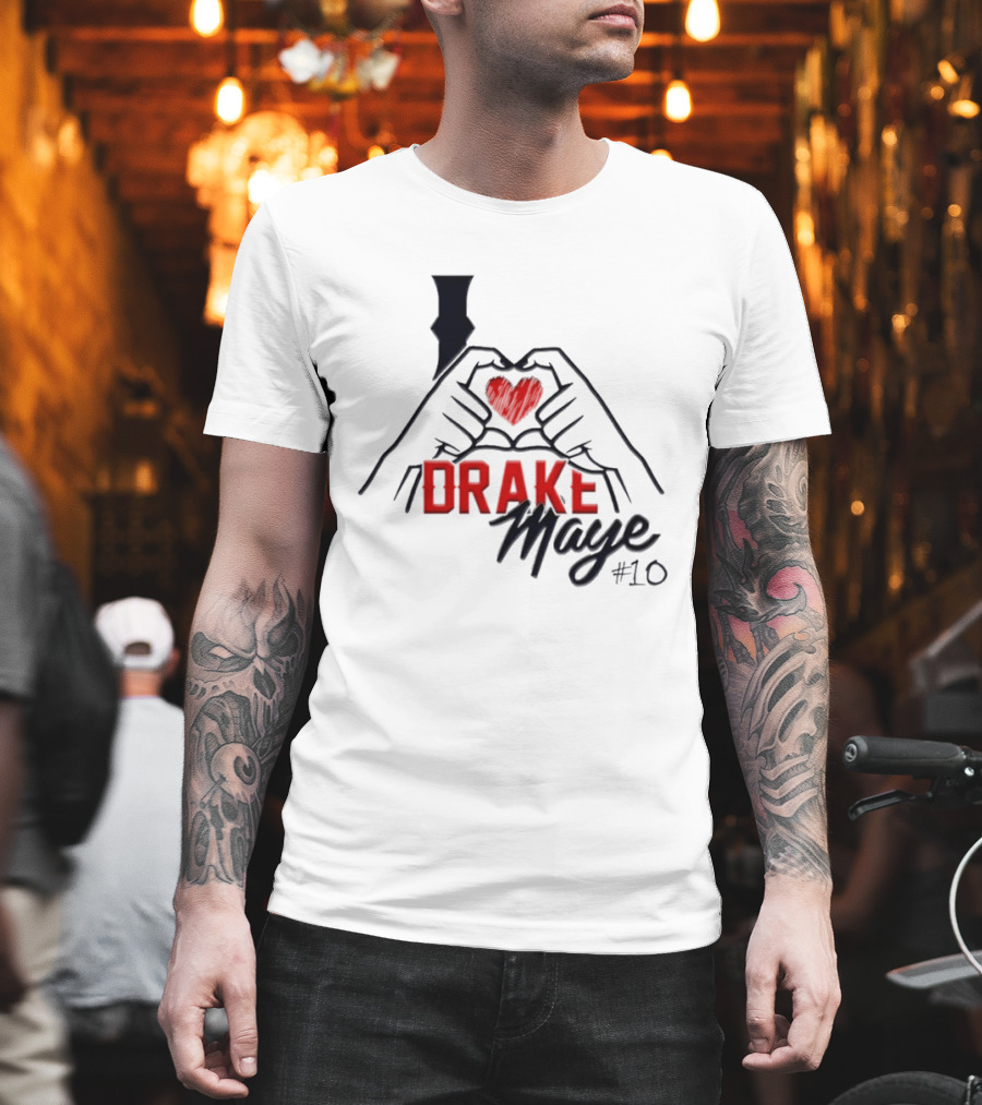 I Love Drake Maye Heart Hand #10 T-Shirt