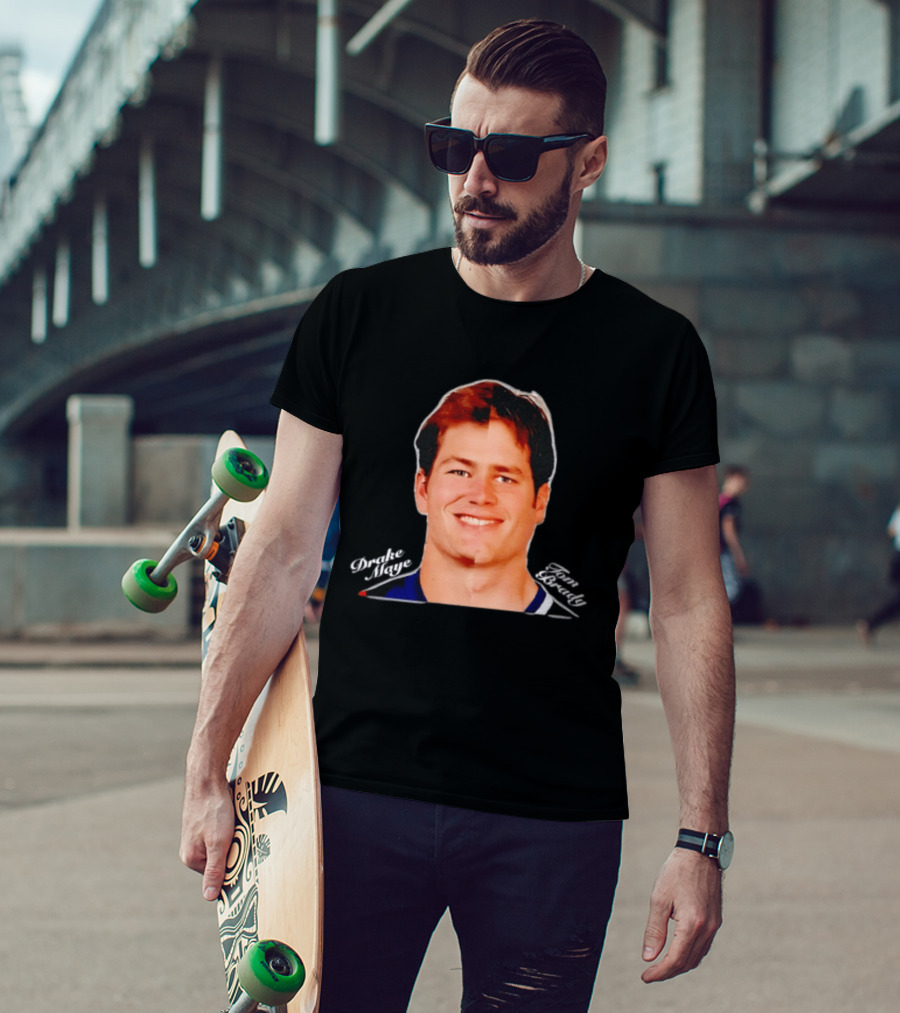 Drake Maye Tom Brady Face Mashup T-Shirt