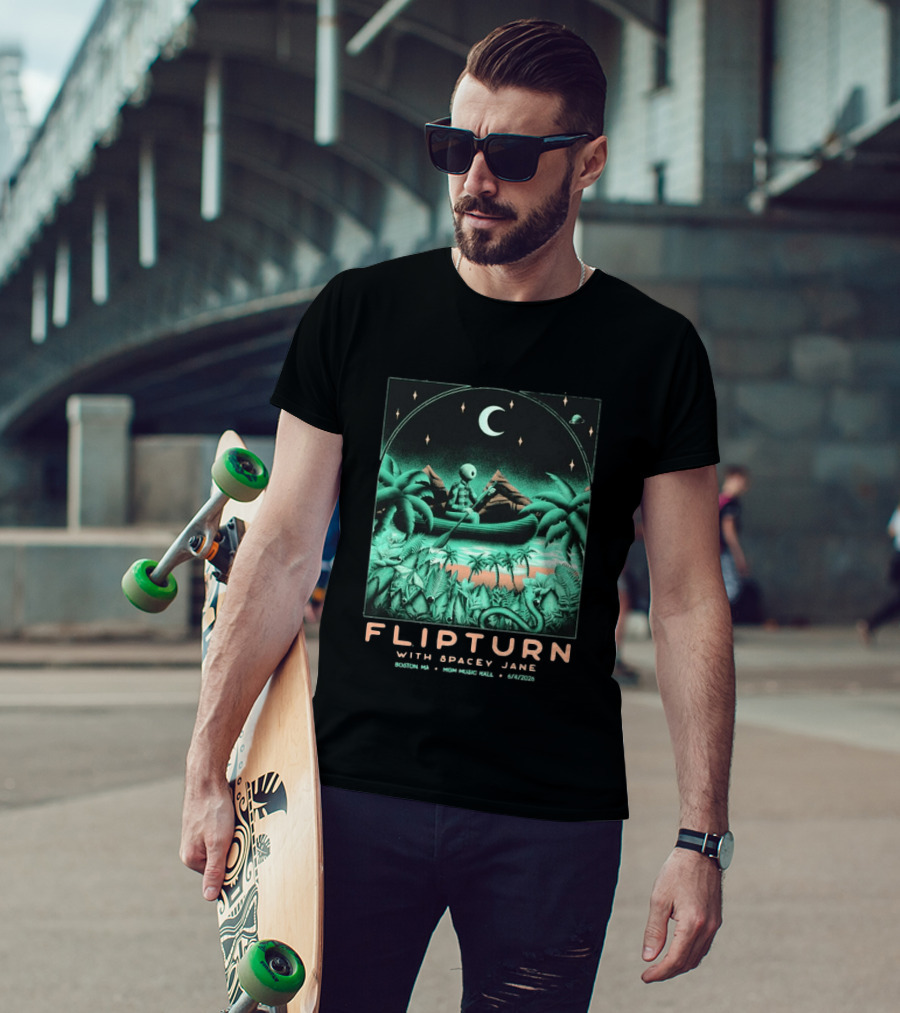FLIPTURN With Spacey Jane MGM Music Hall Boston 6 4 2026 Art Alien Canoe Scene T-Shirt