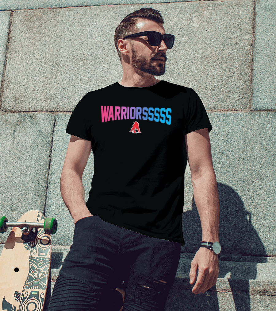 Warriorsssss New England Patriots Bold Rainbow Gradient T-Shirt