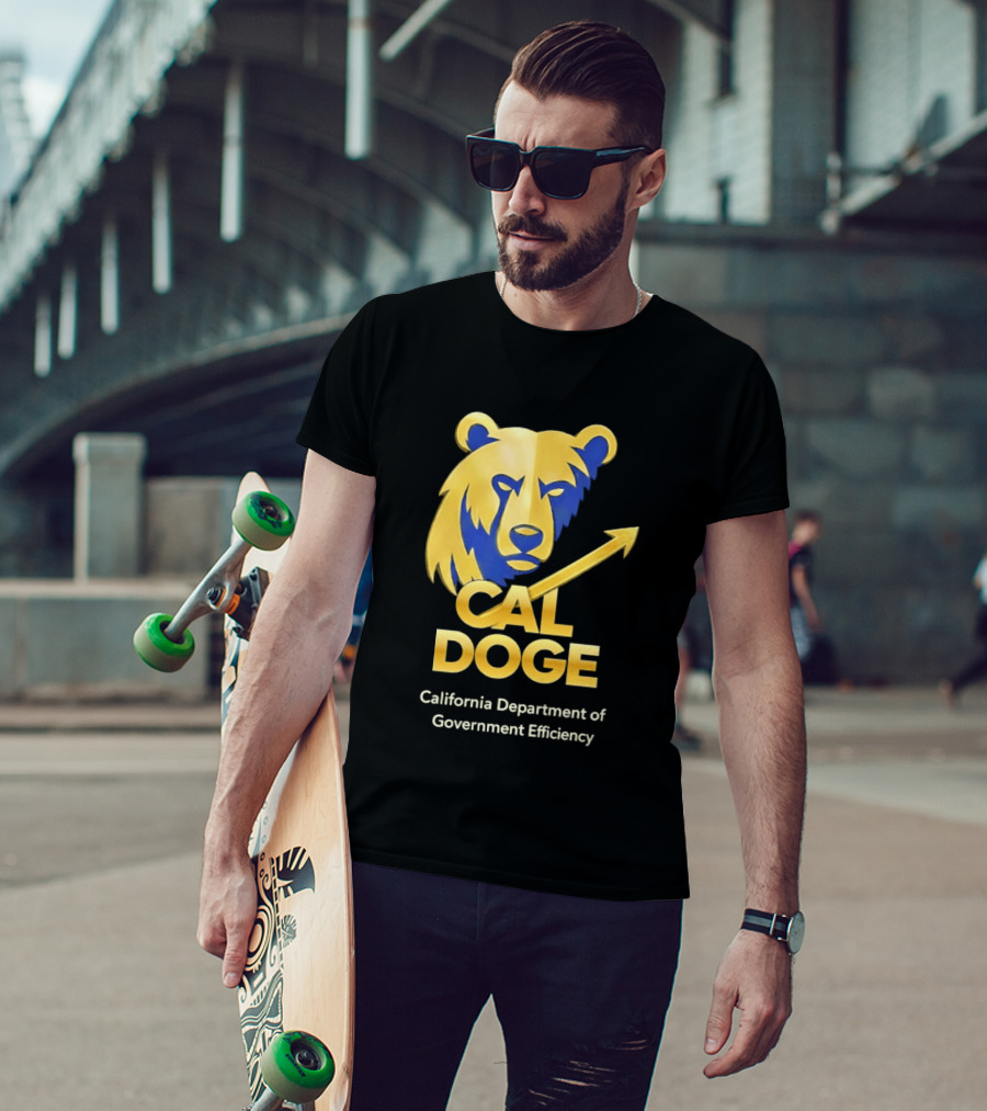 CAL DOGE California Department Of Government Efficiency Bear Arrow T-Shirt