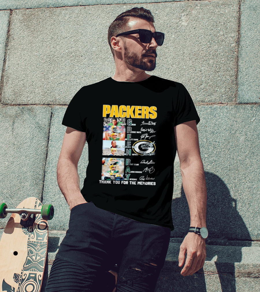 Packers Green Bay Thank You For The Memories Legends Signatures T-Shirt