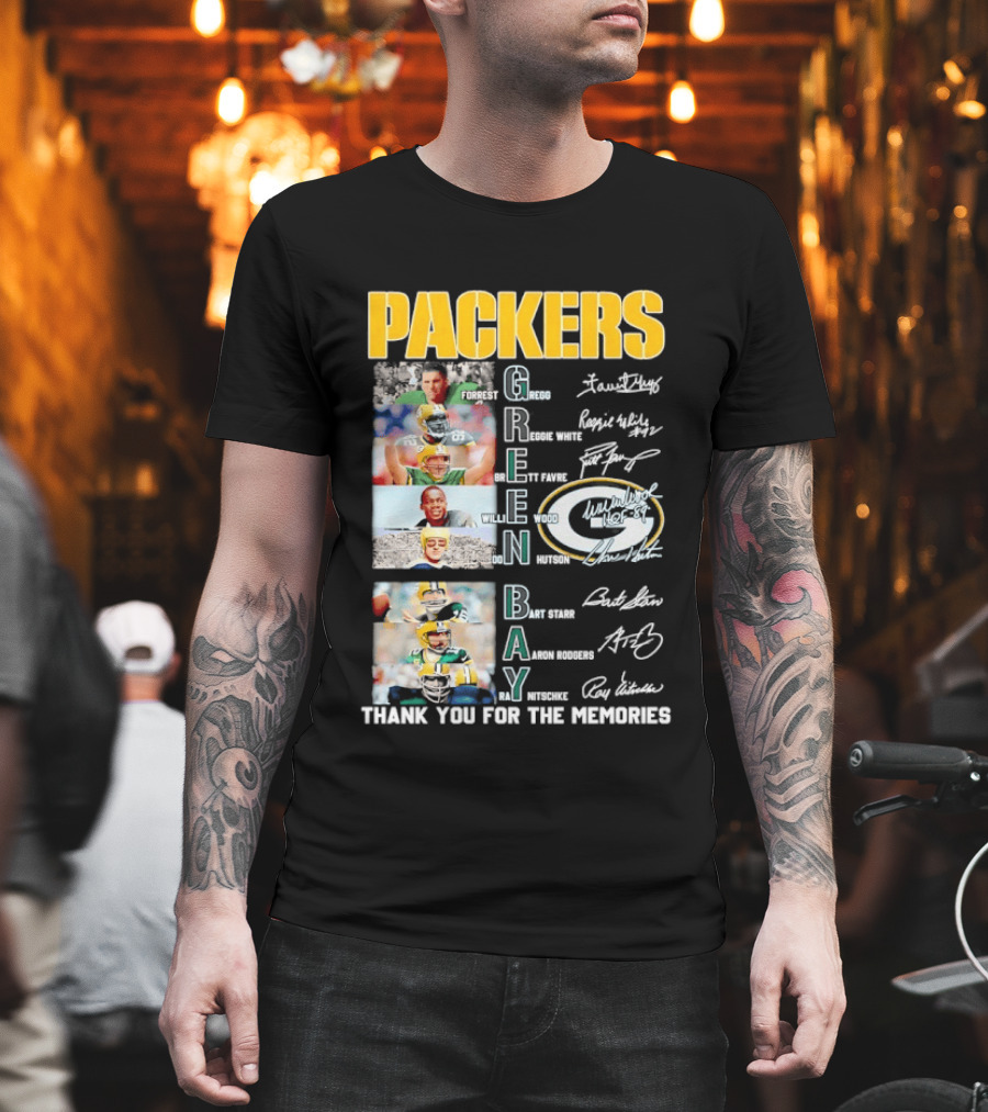 Packers Green Bay Thank You for the Memories Legends Signatures T-Shirt