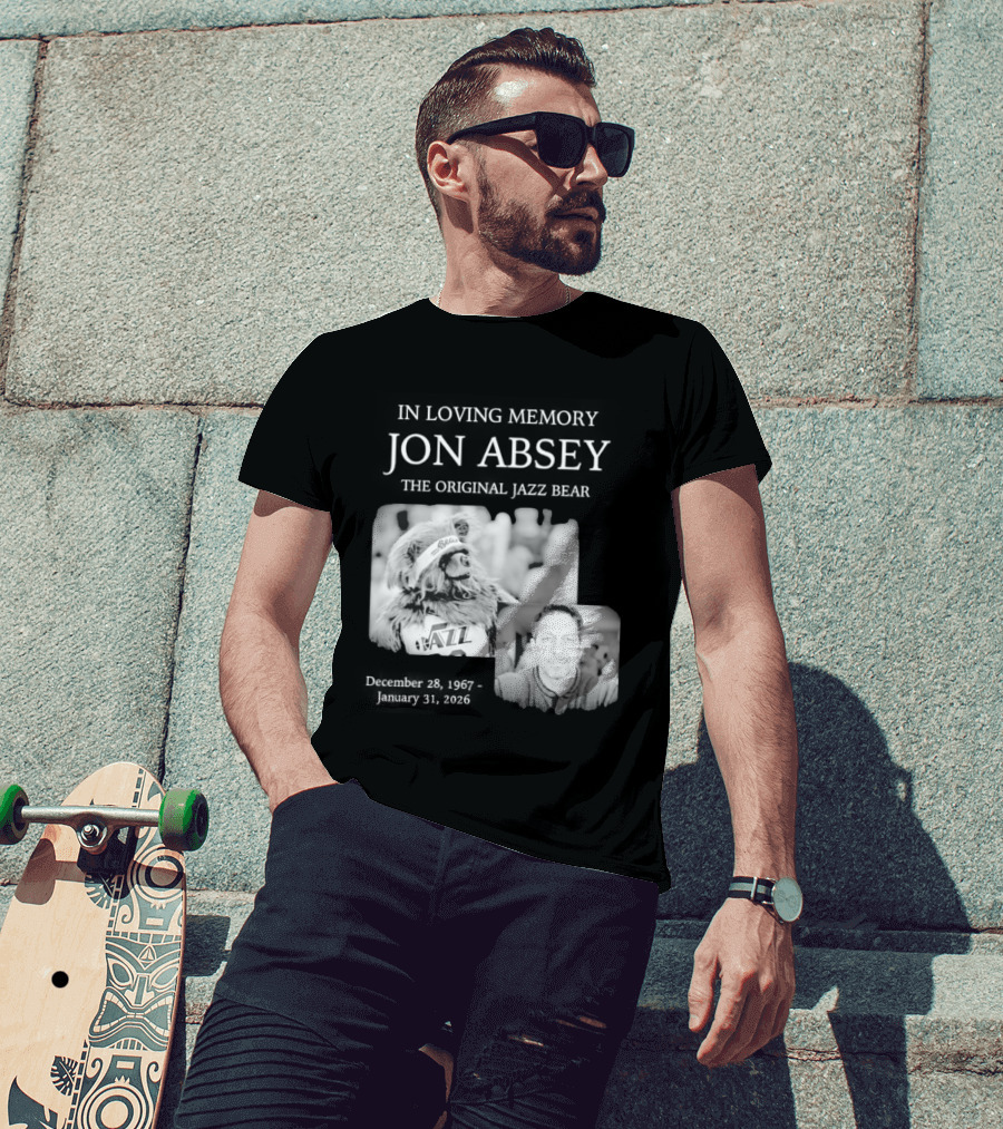 In Loving Memory Jon Absey The Jazz Bear December 28 1967 January 31 2026 Utah Jazz T-Shirt