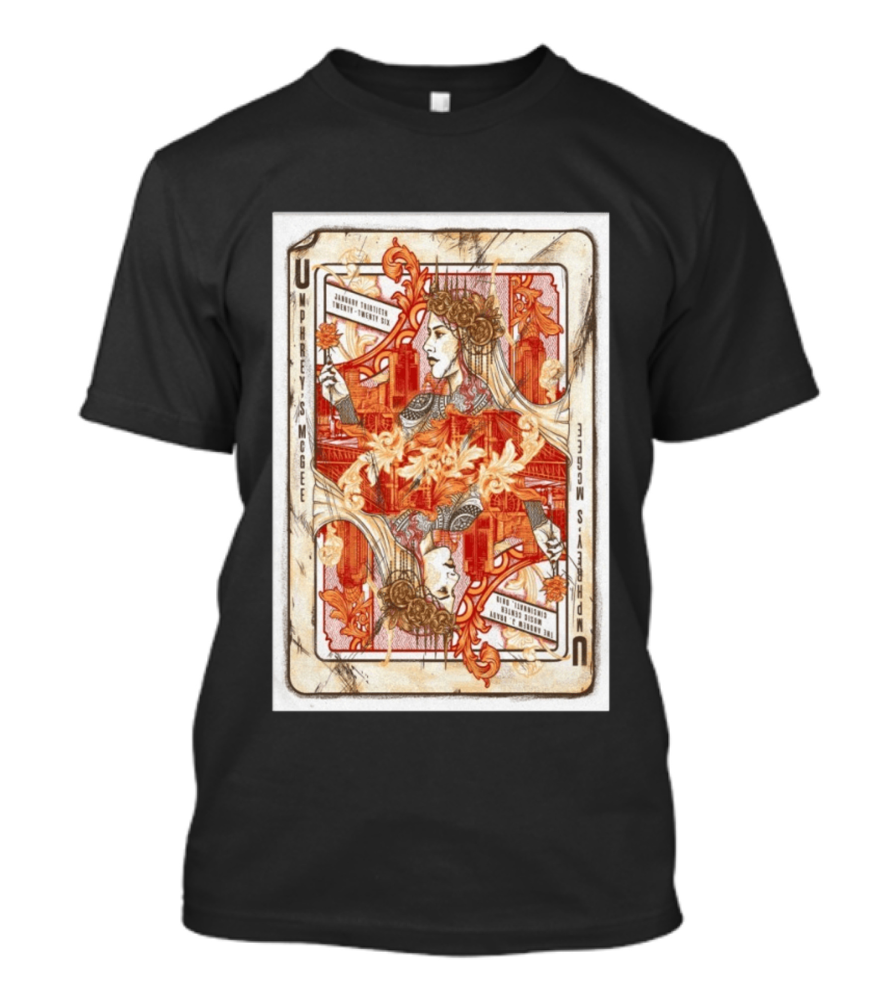 Umphrey's McGee The Andrew J Brady Music Center Cincinnati January 30 Twenty Six Playing Card Art Nouveau T-Shirt