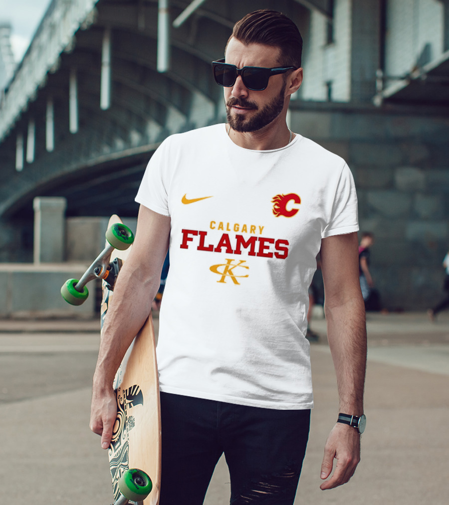 Calgary Flames Kenny Chesney No Shoes Nation Tour Nike Collaboration T-Shirt