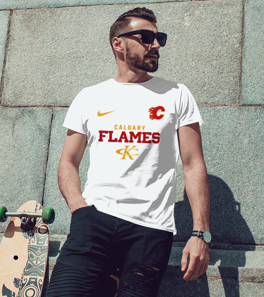 Calgary Flames Kenny Chesney No Shoes Nation Tour Nike Collaboration T-Shirt